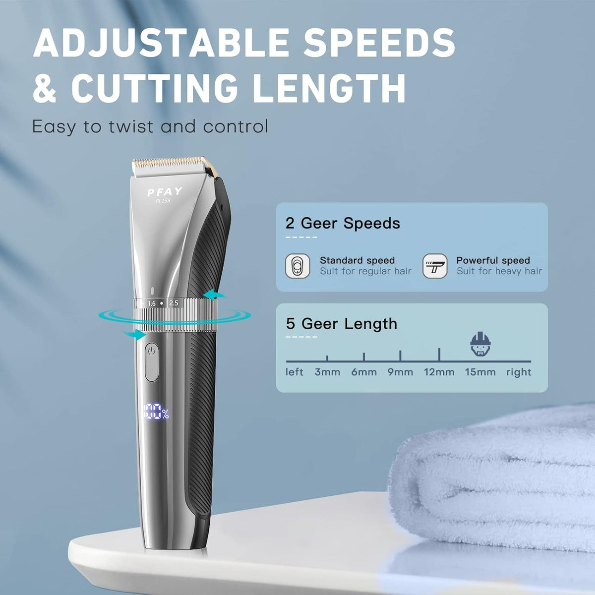 100% Washable Rotary Electric Shaver with Pop-up Trimmer D34367