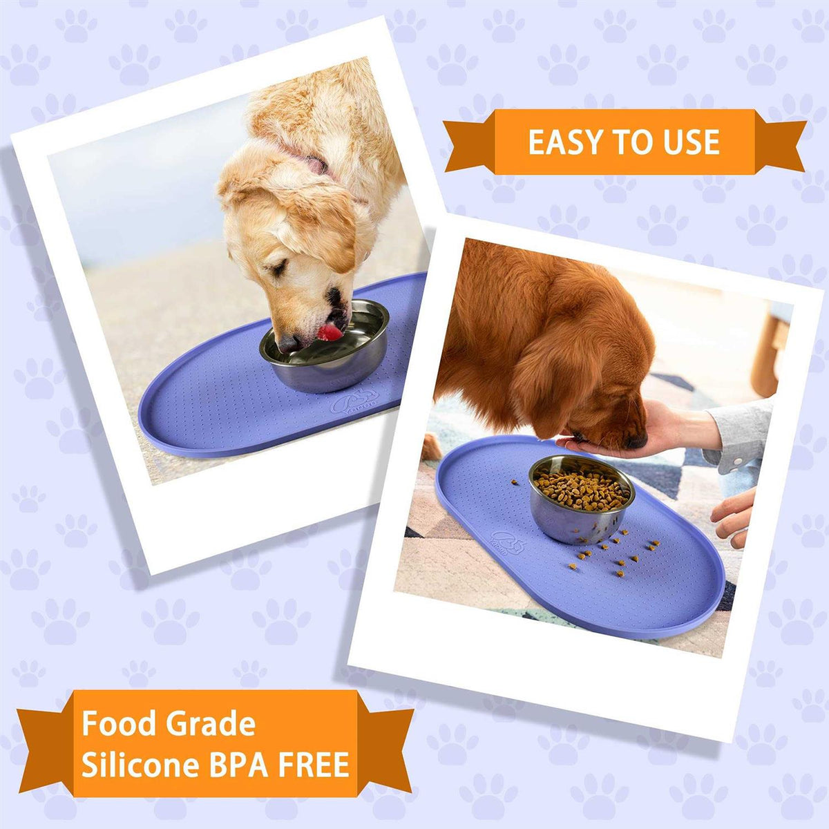 Silicone Dog Food Mat Waterproof Raised Edges S58480