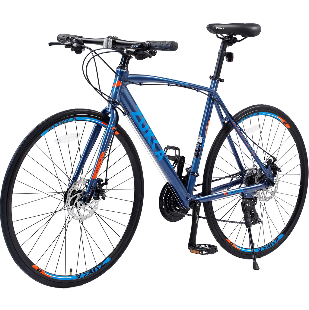 24 Speed 700C Road Bike with Aluminum Frame Disc Brakes, Blue G8299