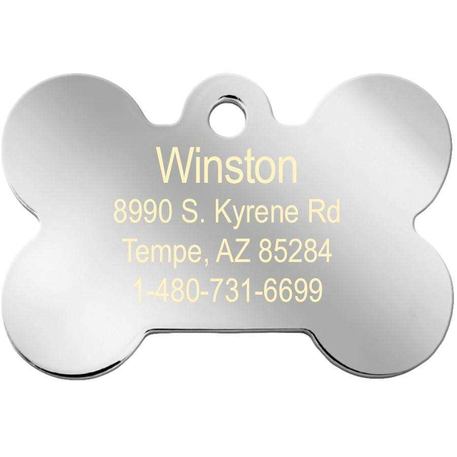 Small Bone Shape Pet ID Tag with Gold Detail K887
