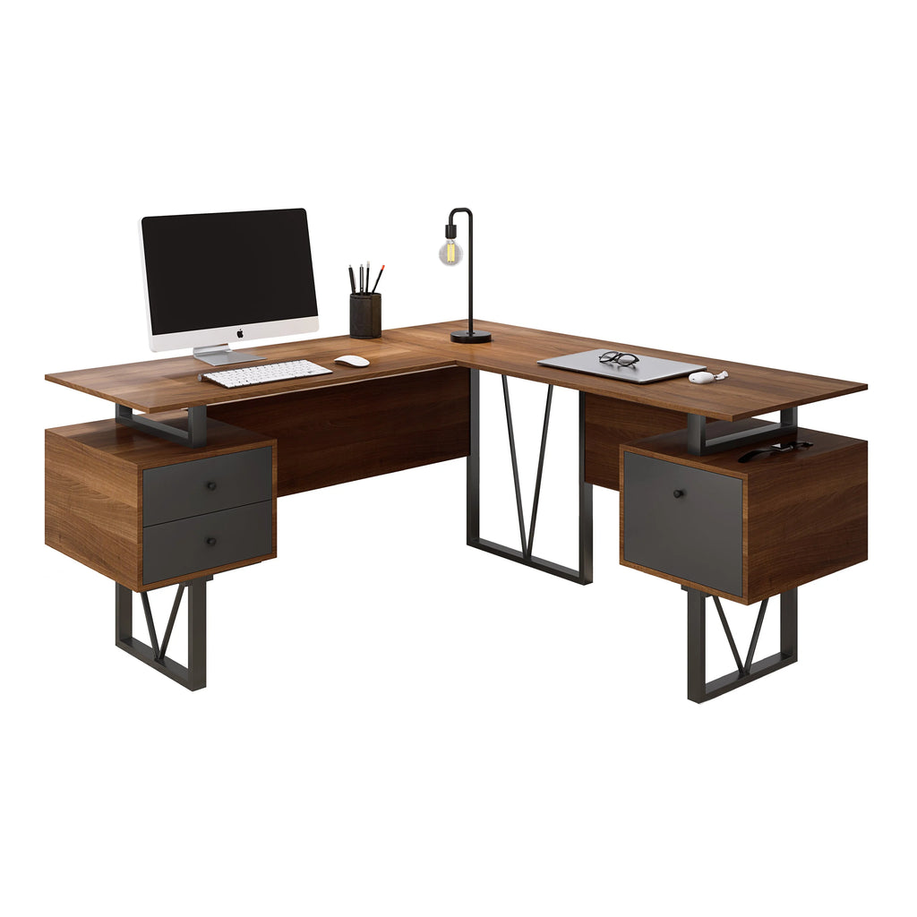 Reversible L-Shape Workstation with Storage Y3181