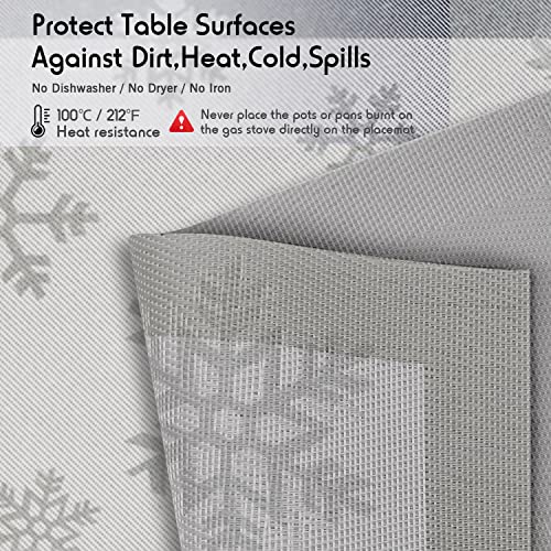 Christmas Placemats Set of 6 Woven Vinyl Non-Slip Washable N5799