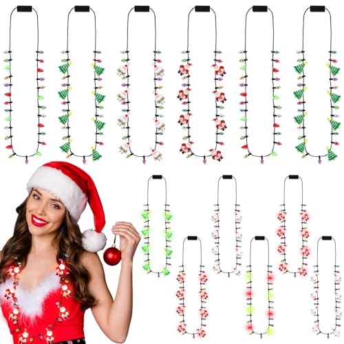 12 Pcs Christmas Light Necklace M70152