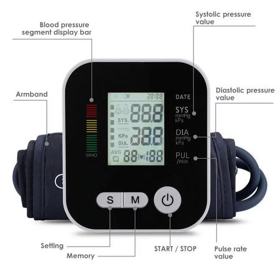 Black Automatic Digital Upper Arm Blood Pressure Monitor L5873