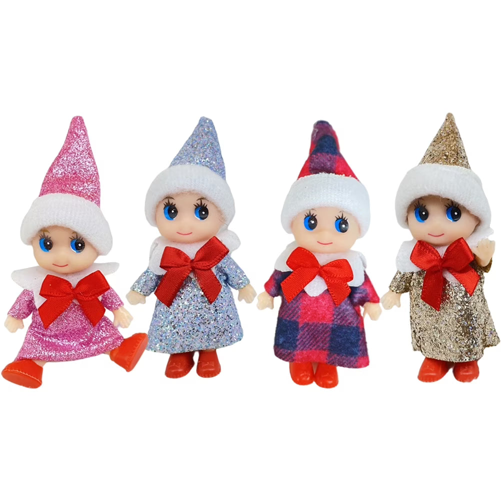 4 Pcs Christmas Elf Doll Toys D63801
