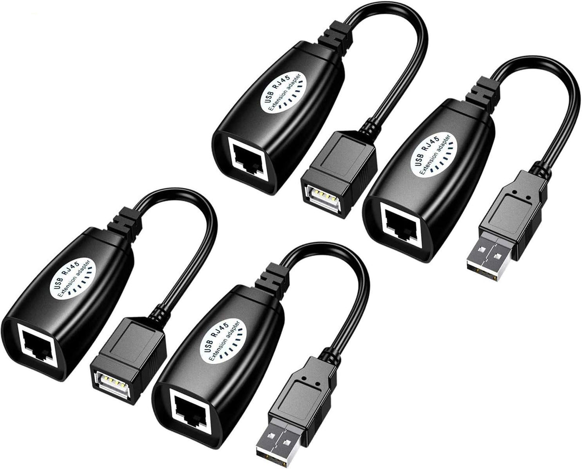 USB Over Cat6 Extender Over Cat5/Cat5e/Cat6 Cable Connector Adapter 2 Pairs P418729
