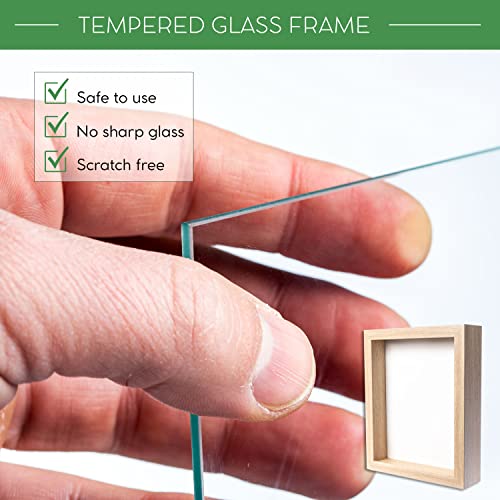 11” x 11” Dark Oak Wooden Shadow Box Frame with Tempered Glass G79597