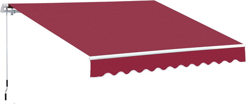 12' x 8' Retractable Patio Awning Canopy with Manual Crank Handle N559