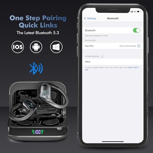 Black IPX7 Waterproof Wireless Bluetooth Earbuds V1164