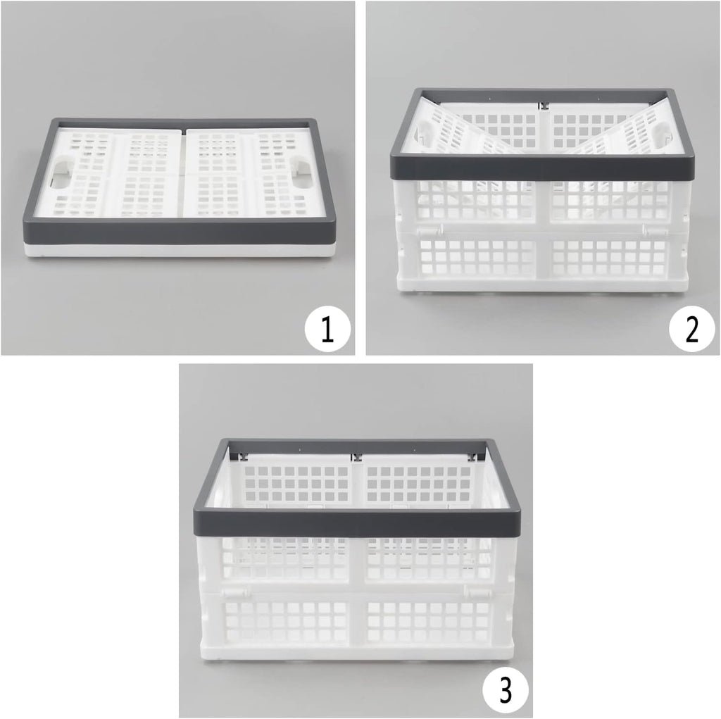 16 L Plastic Collapsible Storage Crates, 2 Packs Z61635