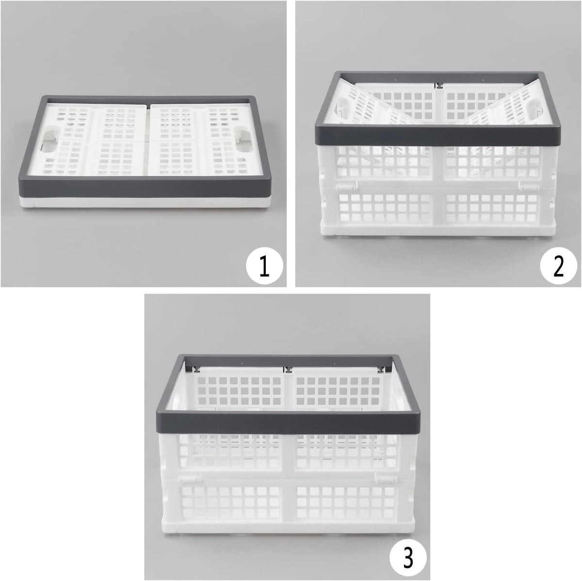 16 L Plastic Collapsible Storage Crates, 2 Packs Z61635