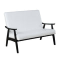 White Faux Leather Loveseat Bench Z7376