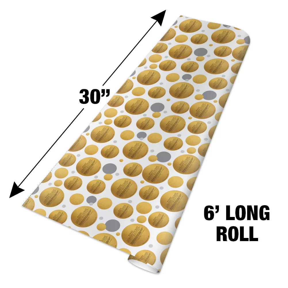 Golden Ticket Wrapping Paper Roll Q6818