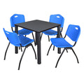 Grey 30 in. Breakroom Table with 4 Stack Chairs S694388