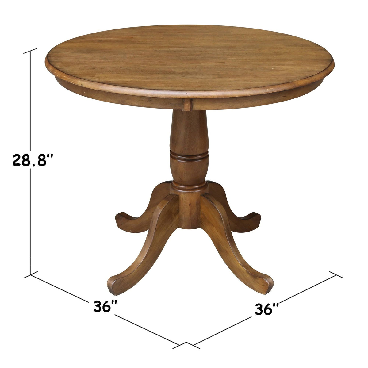 Pecan Round Top Pedestal Table with 2 Chairs X514