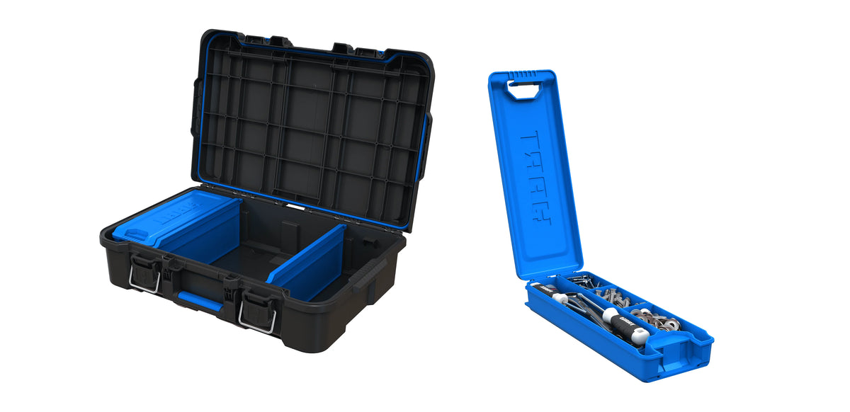 Stack System Tool Box with Small Blue Organizer & Dividers Z3057