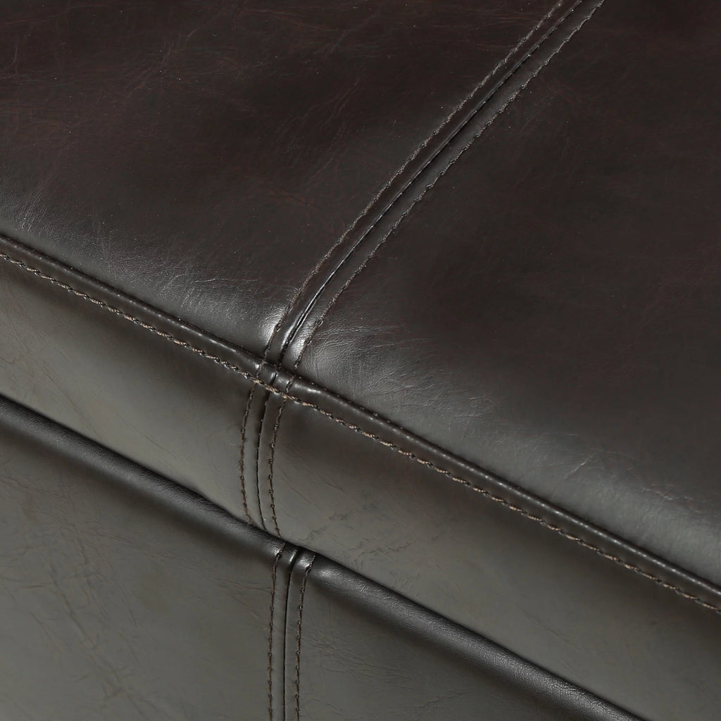 Brown Upholstered Storage Ottoman Bench D164248