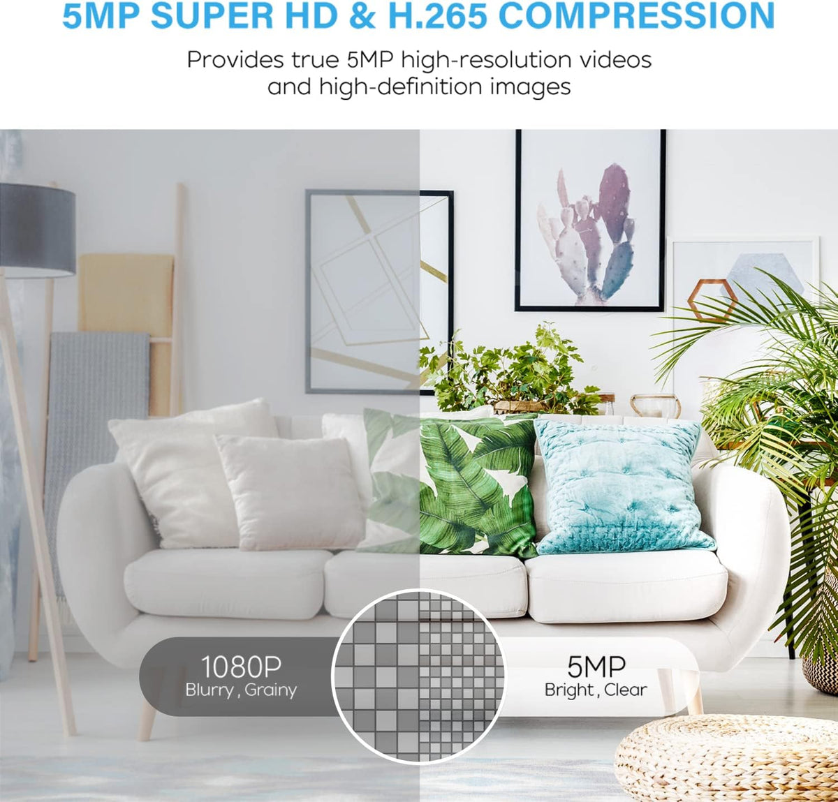 5MP Pan/Tilt Smart Security Camera, 2-Way Audio, Pack of 2 K601457