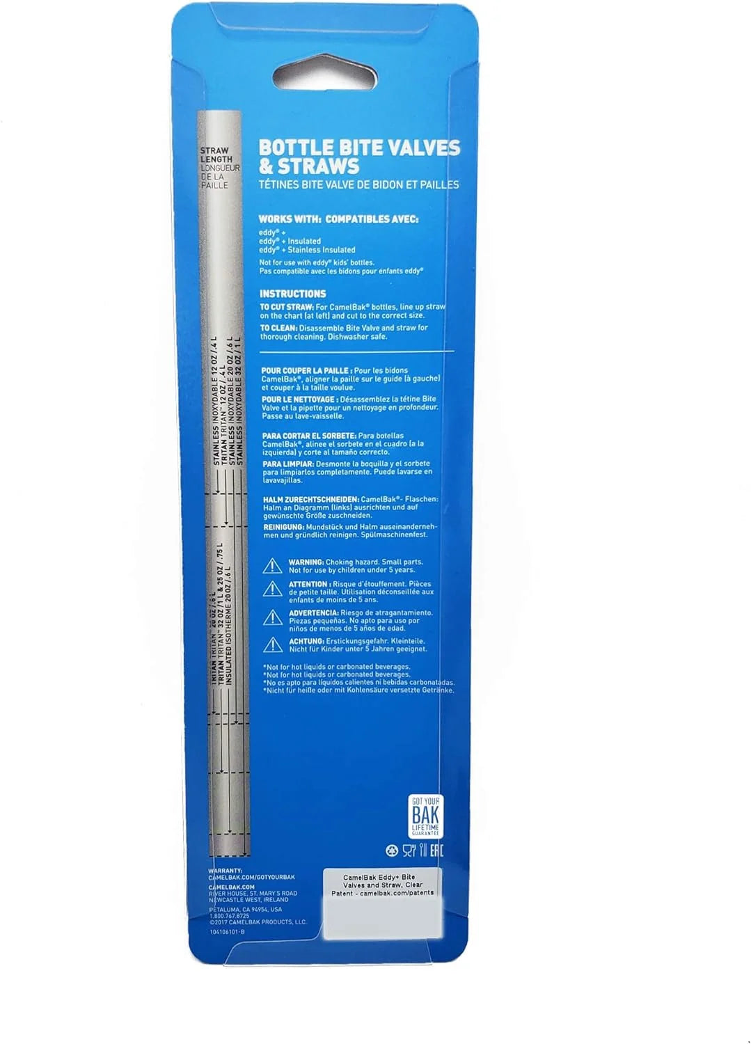 2 Bite Valves & 2 Straws Bottle Accessory K247666
