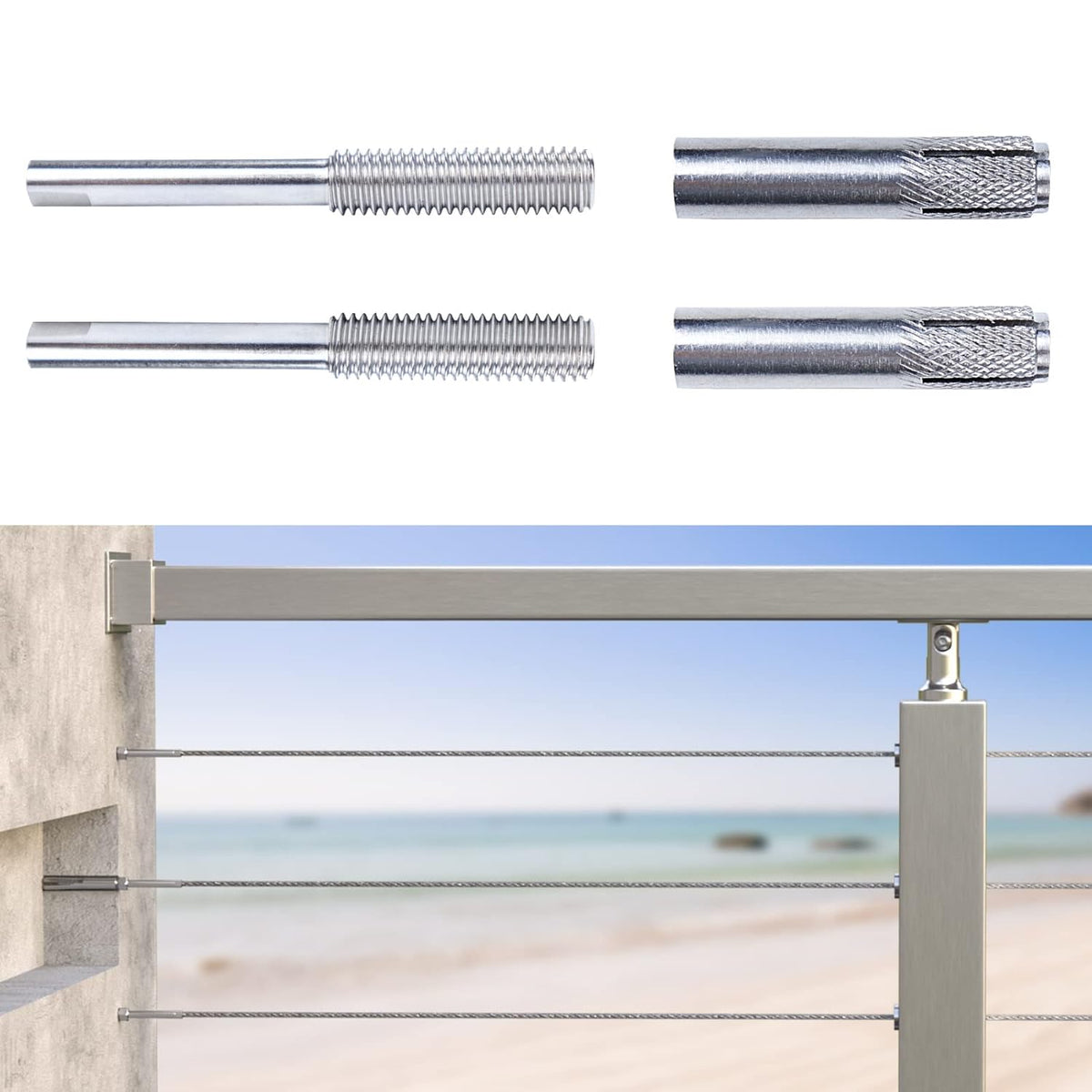 20Pack 1/8 Invisible Cable Railing Kit T316 Stainless Steel R531536