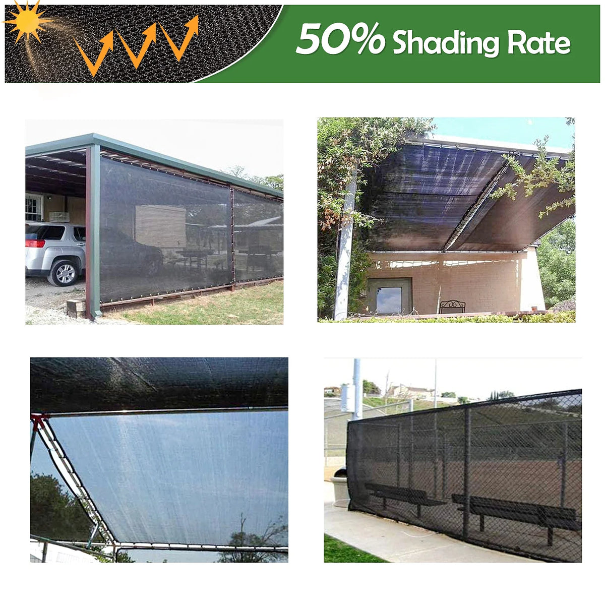 Black 10x20ft Sunblock Shade Cloth P568613