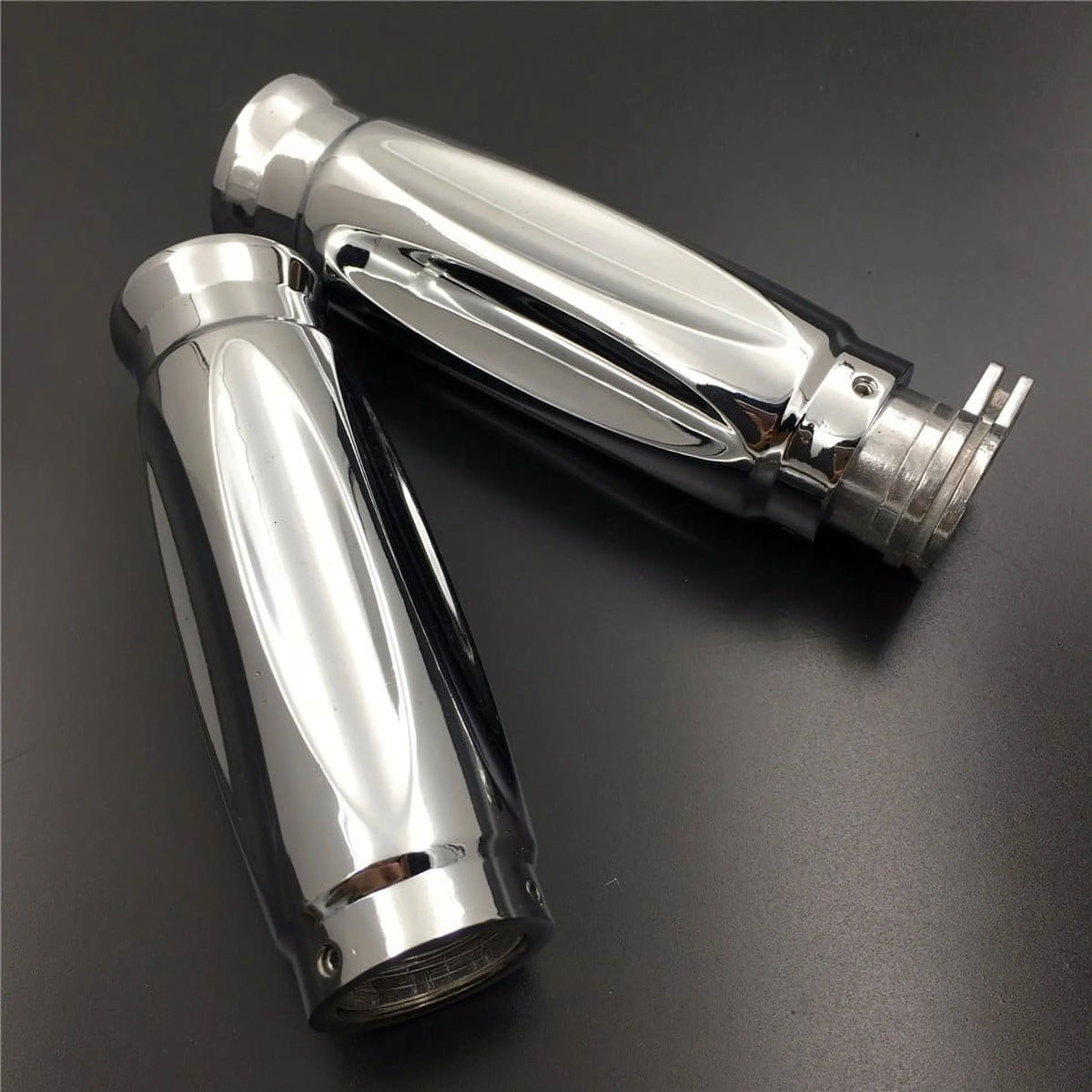 Chrome 1" 25mm Handlebar Grips W10132