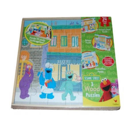 3 Pack Wooden Puzzles in Wood Storage Box J682386