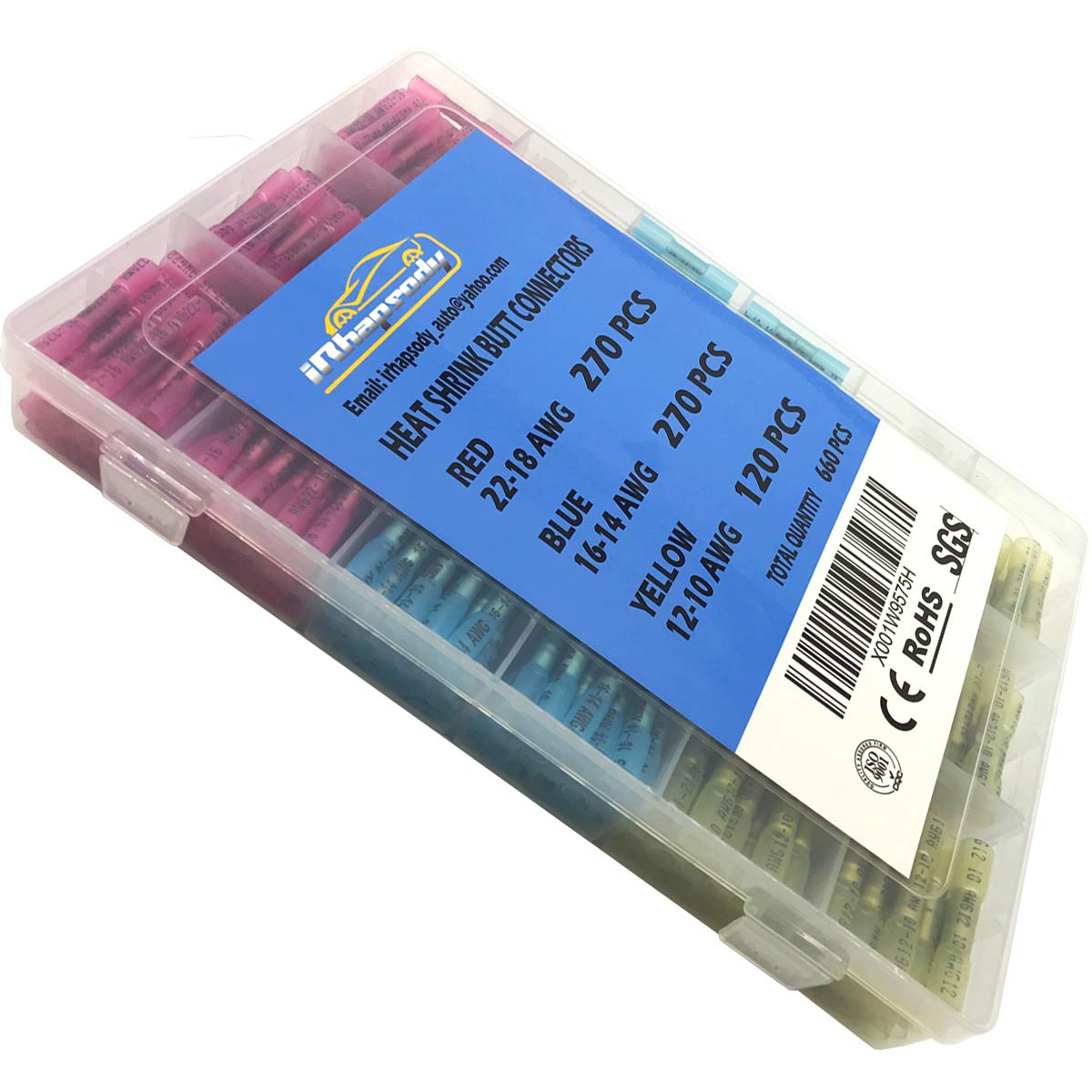 660 PCS Insulated Waterproof Heat Shrink Butt Connector F372374