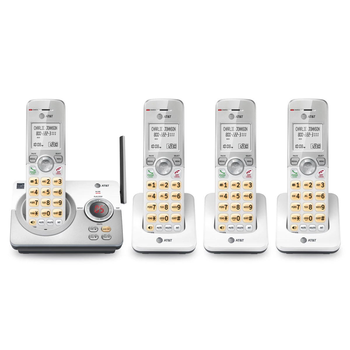4-Handset Cordless Phone with Answering System and Call Block J566882