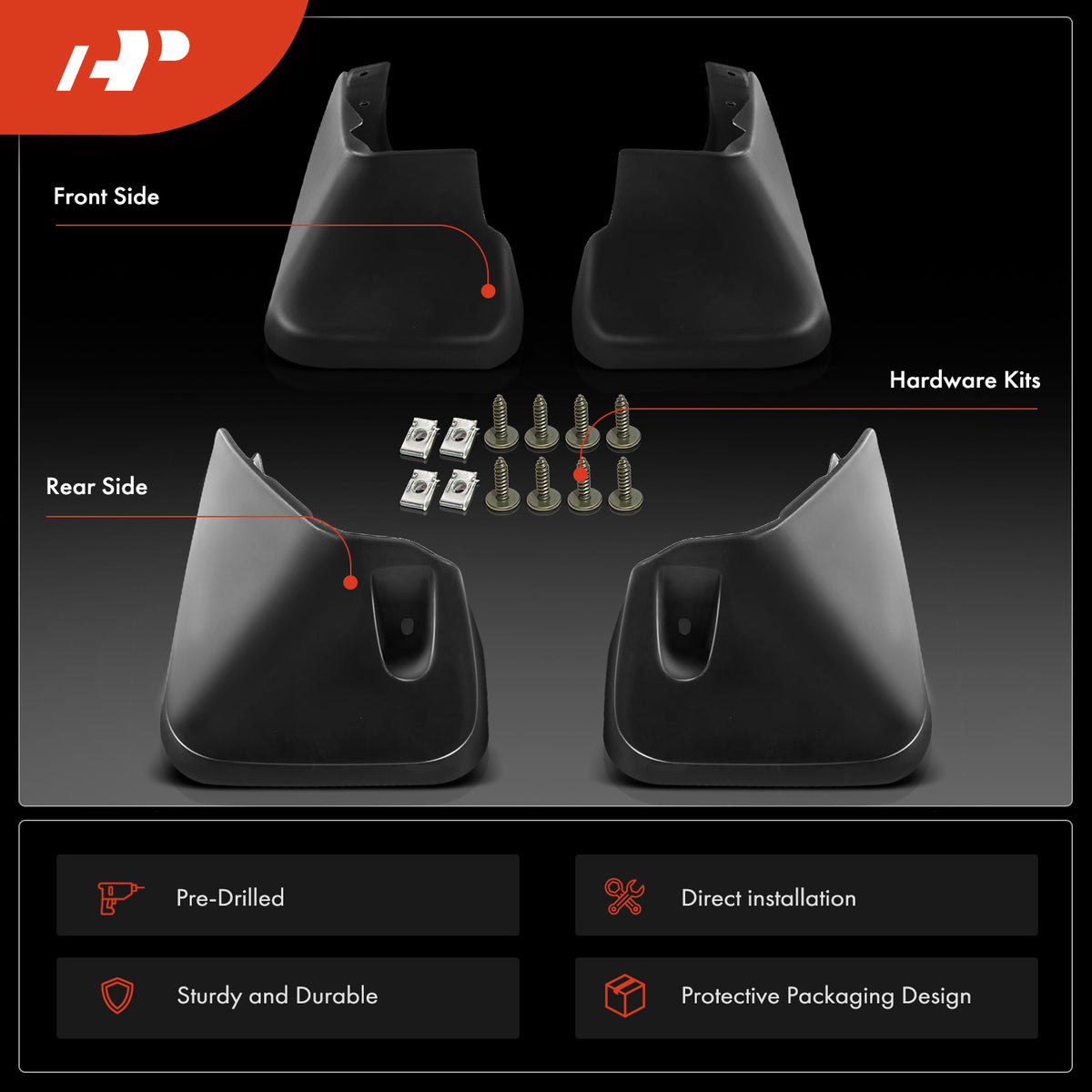 Splash Guards Mud Flaps 4-Pcs Kit N488871