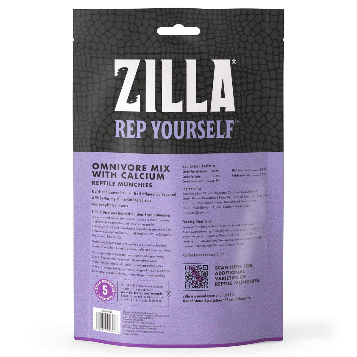 Reptile Munchies Omnivore Mix with Calcium H989
