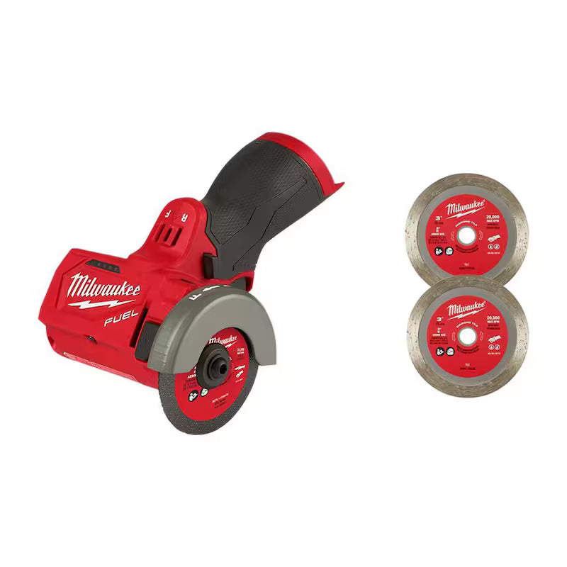 12V Brushless Cordless Cut Off Saw with 3 in. Diamond Tile Blades N7704