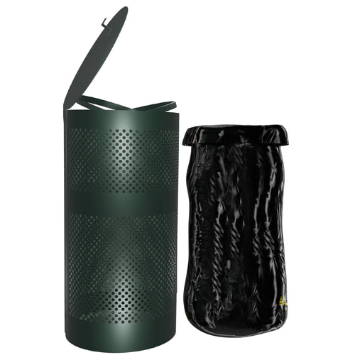 11.5 Gallon Stainless Steel Outdoor Trash Can with Lid Y984