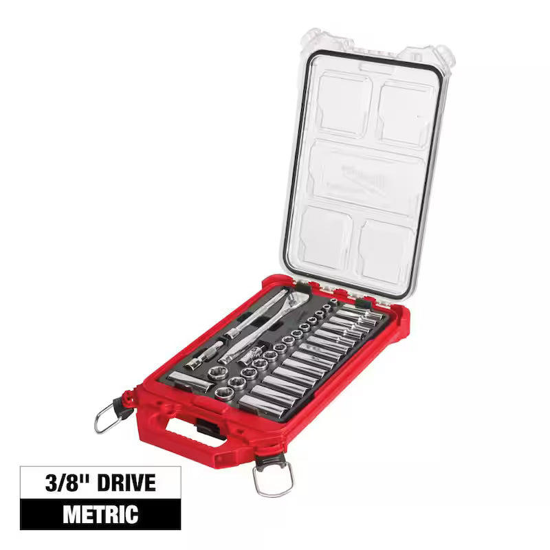 3/8 in. Drive Metric Ratchet and Socket Tool Set 32-Piece I95213