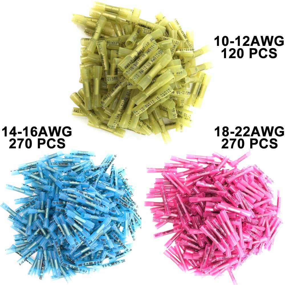 660 PCS Insulated Waterproof Heat Shrink Butt Connector F372374