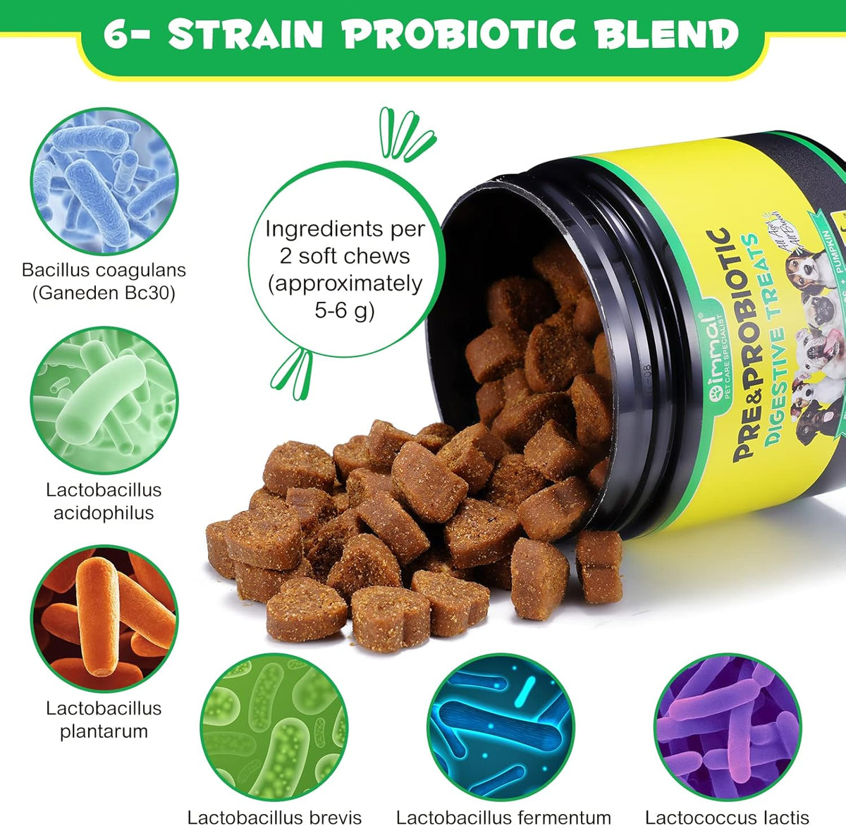 120 Soft Chews Duck Flavor Probiotics for Dogs F774366