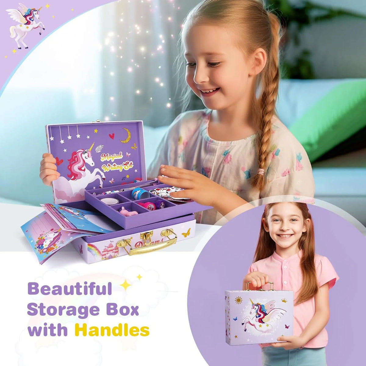 Unicorn Stationary Set with Storage Box O345