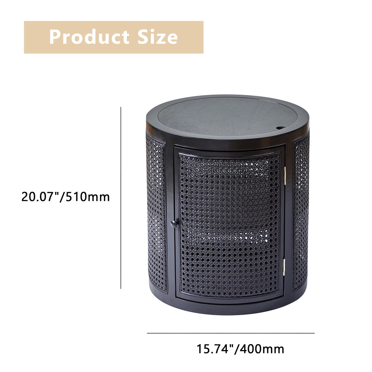 15 Diameter Round End Table with Double Storage Cabinet W6337
