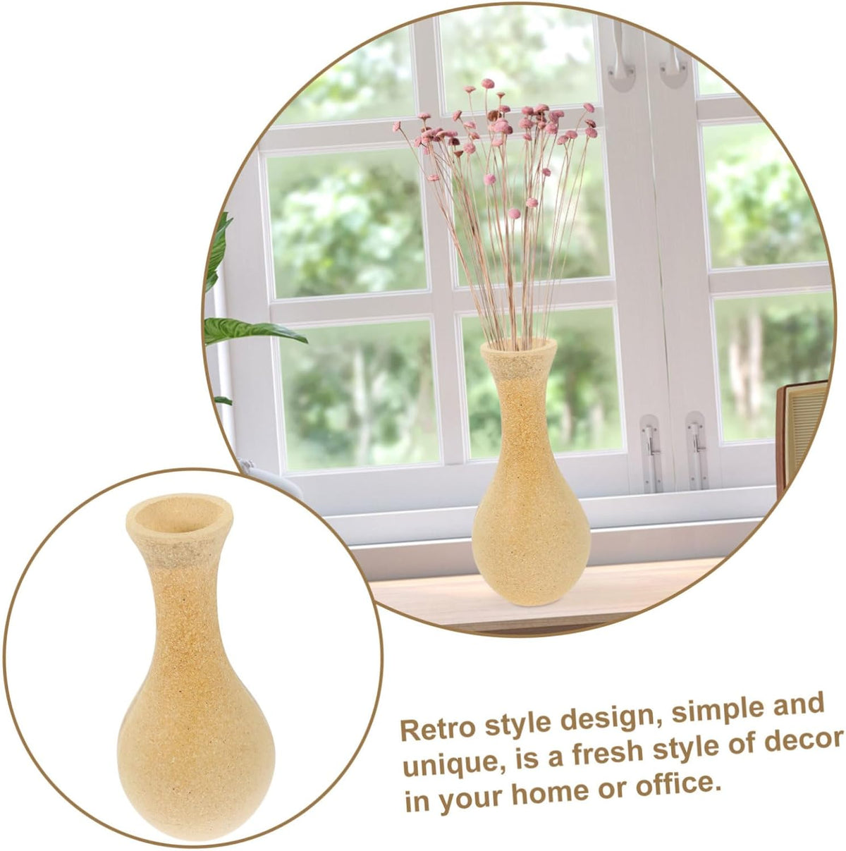 Retro Distressed Wooden Vase S8438