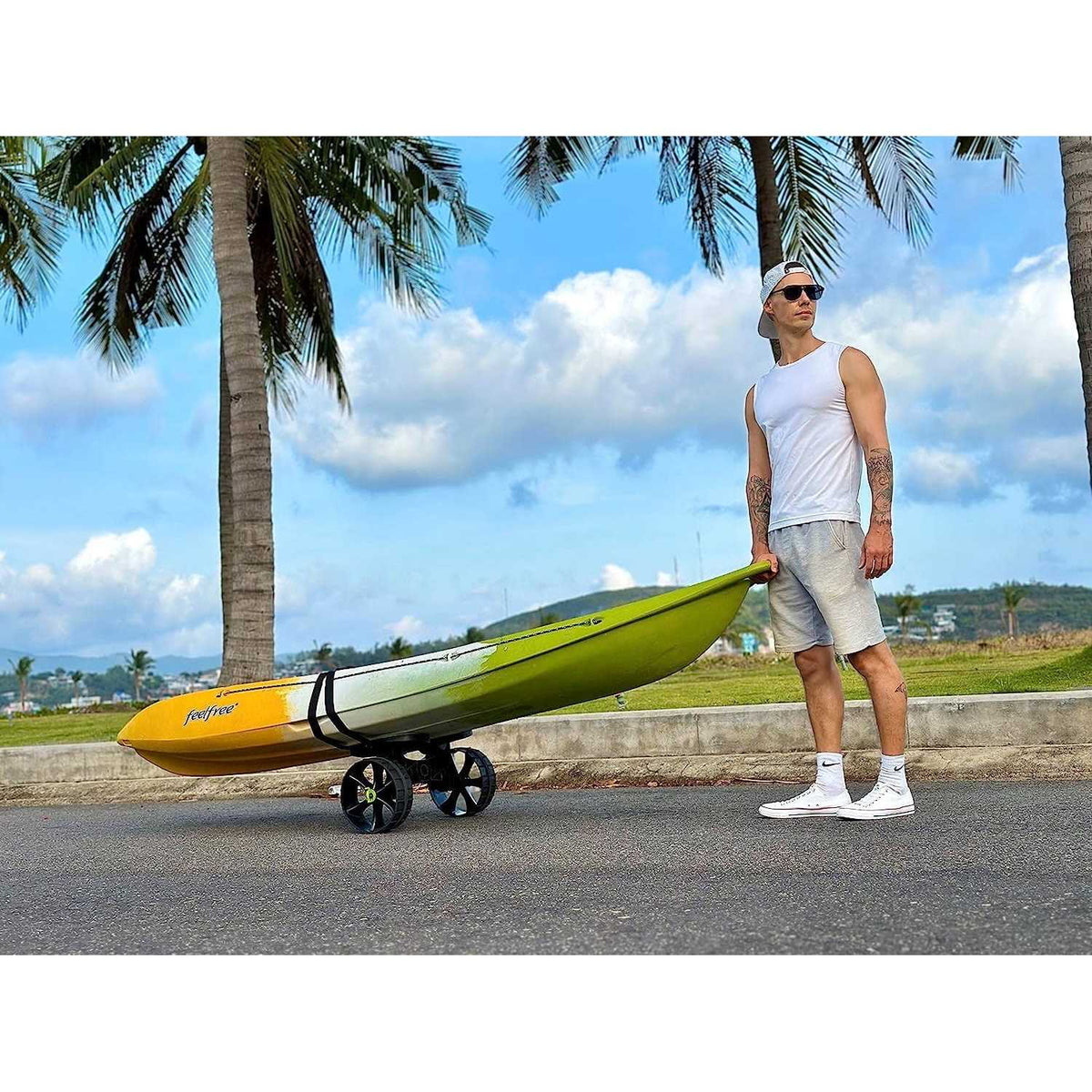 Kayak Cart with Puncture-Free Wheels Q923