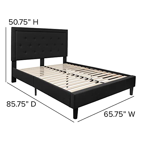 Queen Size Beige Fabric Upholstered Platform Bed with Pocket Spring Mattress F68104