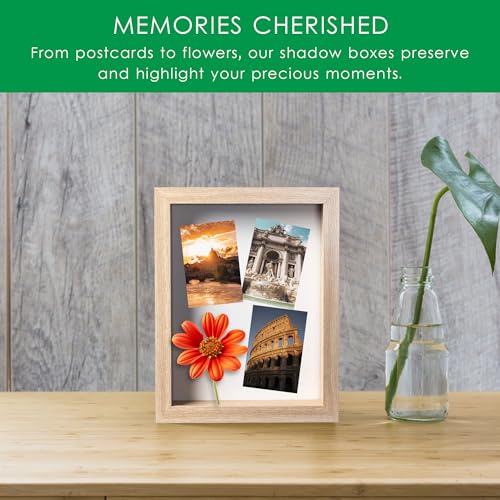 11” x 11” Dark Oak Wooden Shadow Box Frame with Tempered Glass G79597