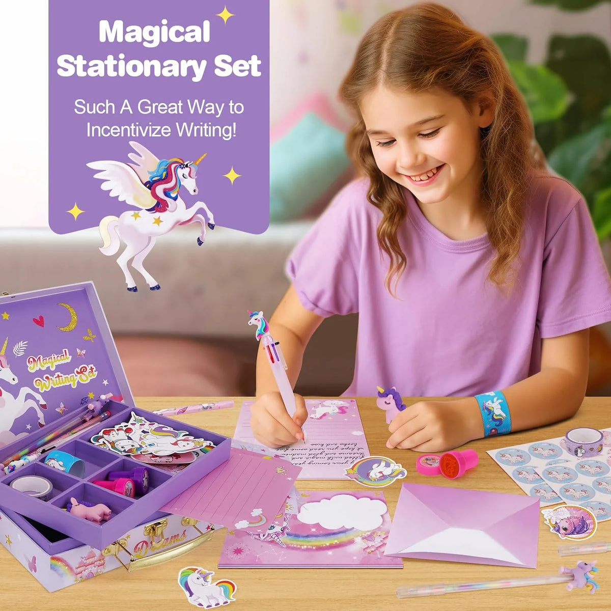 Unicorn Stationary Set with Storage Box O345