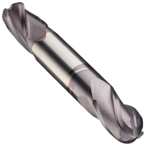 3/8" 4 Flute Solid Carbide Ball End Mill TiAlN Finish Double End Y414