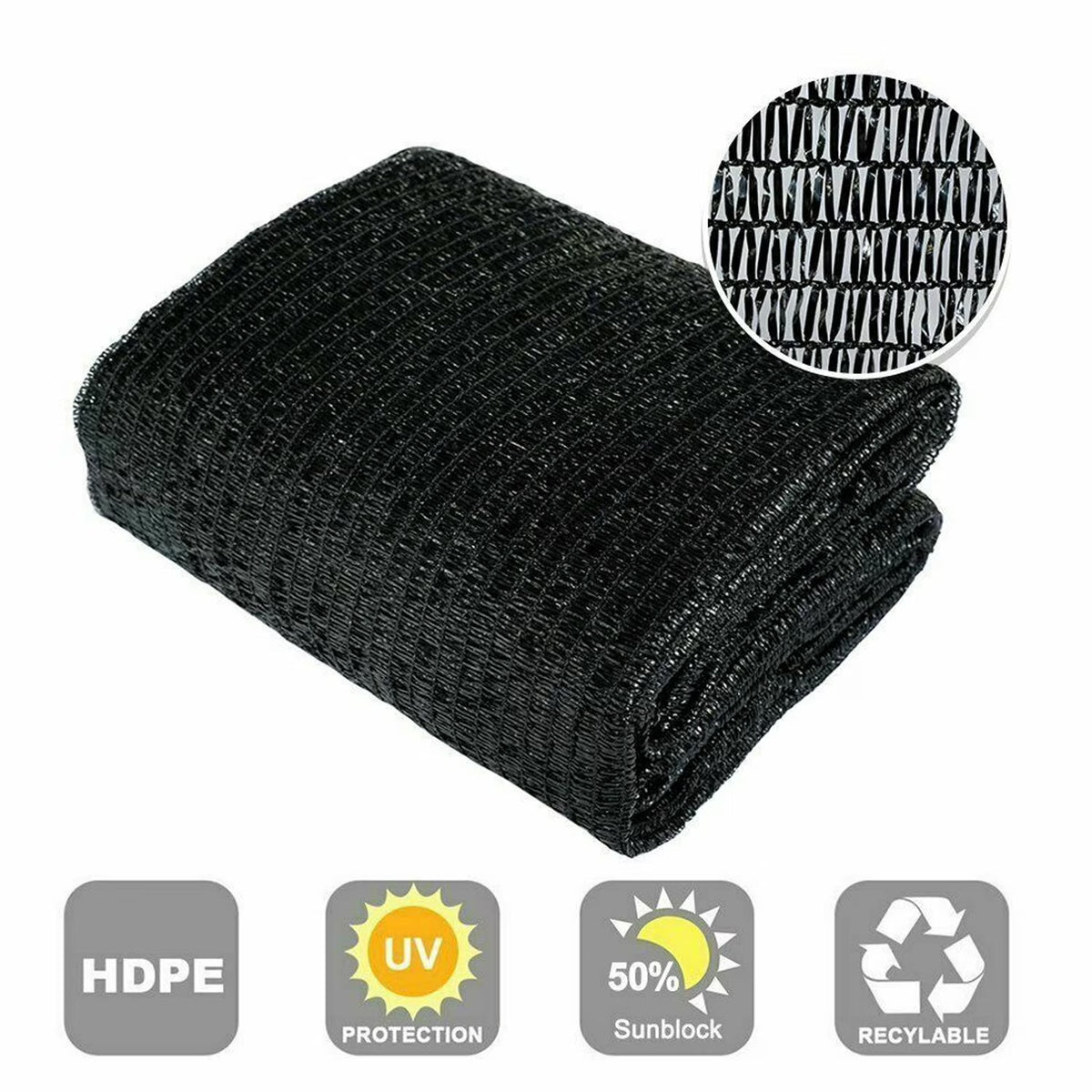 Black 10x20ft Sunblock Shade Cloth P568613