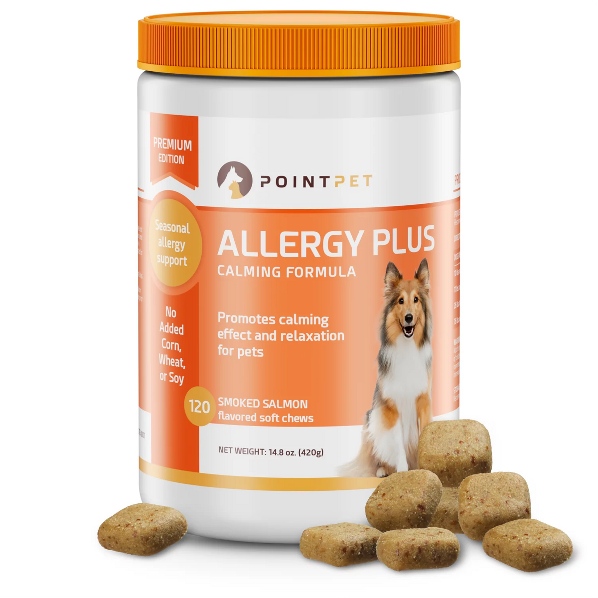 Smoked Salmon Oil Flavor Dog Allergy Calming Treats O48744