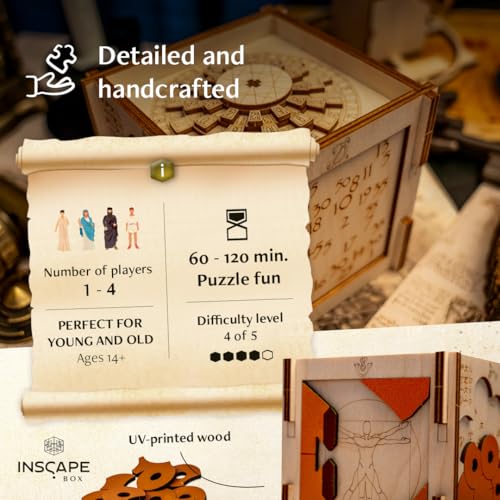 Wooden Puzzle Box with Hidden Compartments S176490