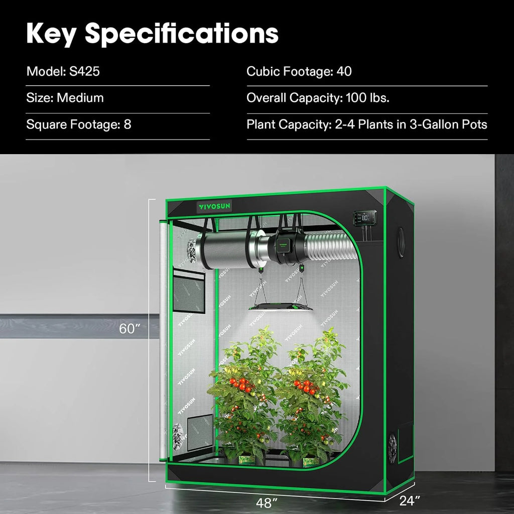 4x2 Grow Tent with Observation Window and Floor Tray F854784