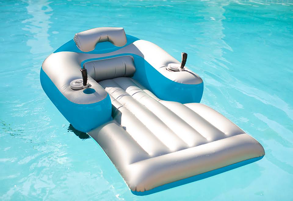 Grey with Turquoise Motorized Swimming Pool Lounger X2110