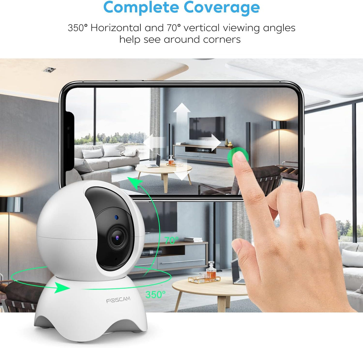 5MP Pan/Tilt Smart Security Camera, 2-Way Audio, Pack of 2 K601457